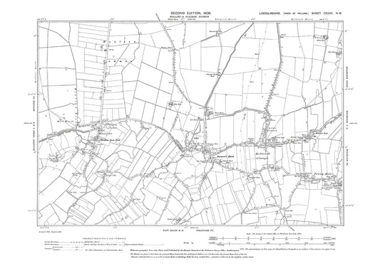 Holbeach Clough, Saracen's Head, Moulton Seas End, Lincolnshire in 1906 : 135NW