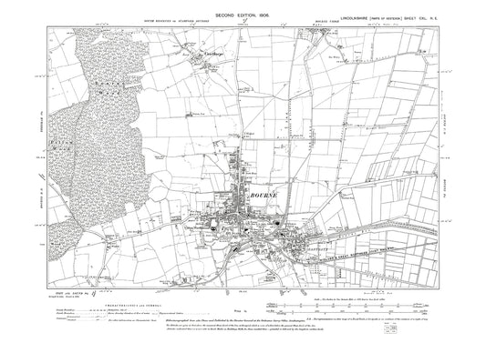 Bourne, Cawthorpe, Dyke (south), Lincolnshire in 1906 : 140NE