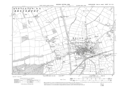 Glanford Brigg, Scawby Brook, Castlethorpe, Lincolnshire in 1908 : 19SE