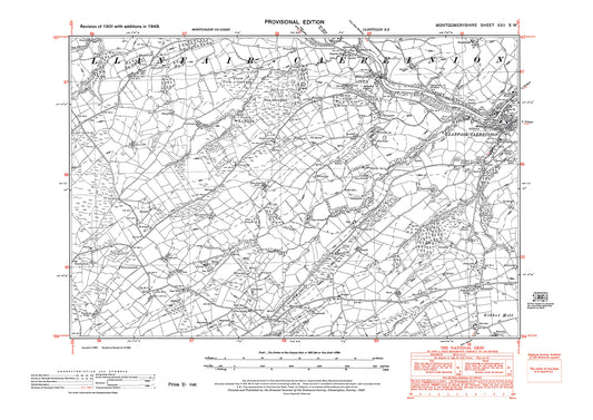 Llanfair-Caereinion, old map Montgomery 1949: 22SW