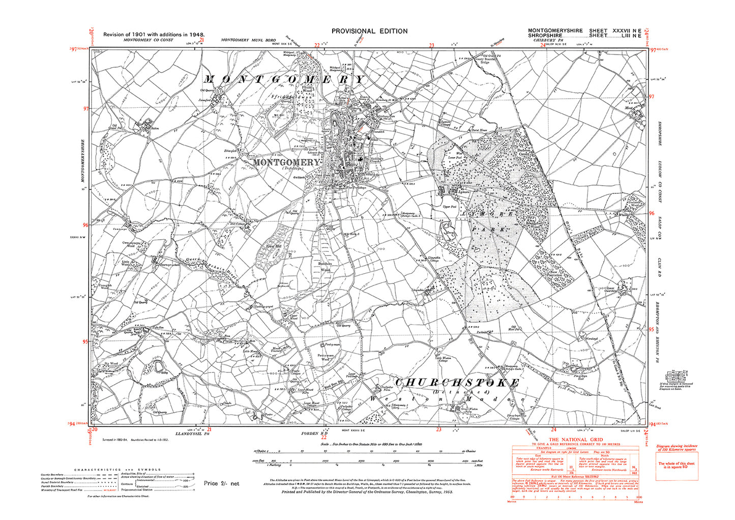 Montgomery, old map Montgomery 1948: 37NE