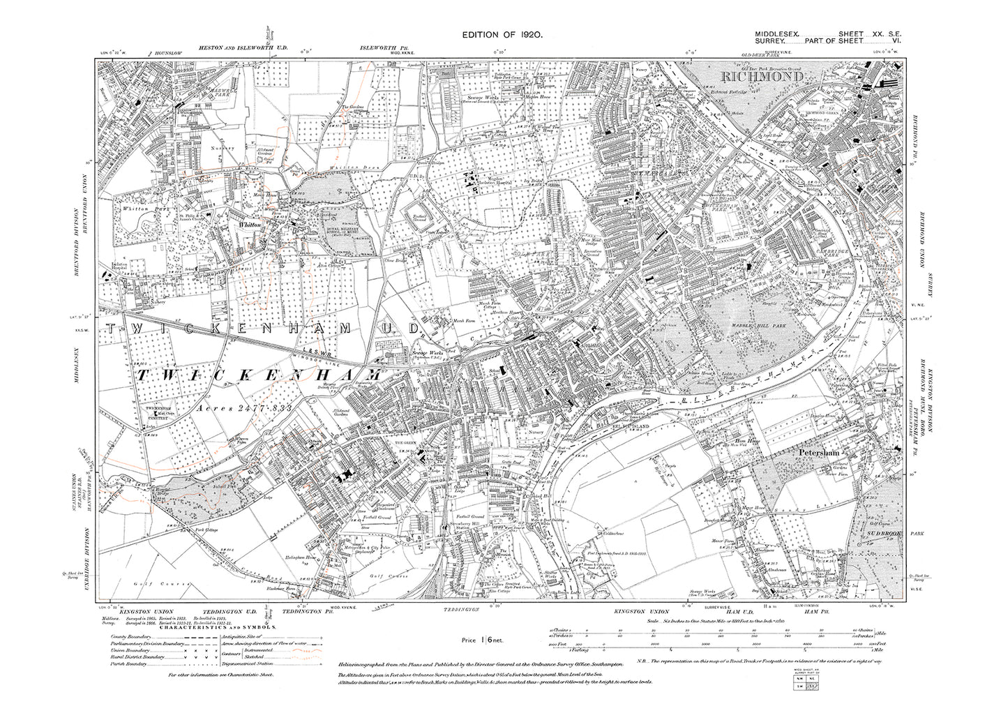 Twickenham, Whitton, Petersham, Middlesex in 1920 : 20SE