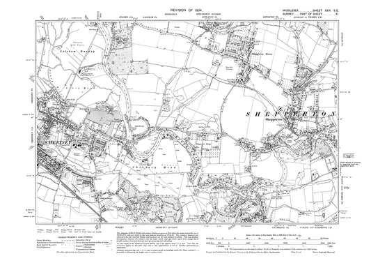 Chertsey (east), Shepperton, Wybridge (north), Middlesex in 1934 : 24SE