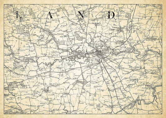 Morpeth in 1898, showing the town and the surrounding area