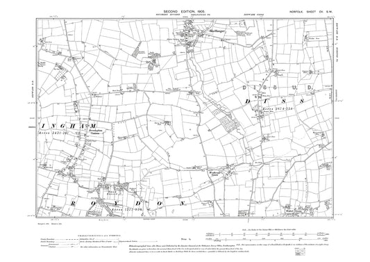 Shelfanger, Bressingham Common, Norfolk in 1905: 105SW