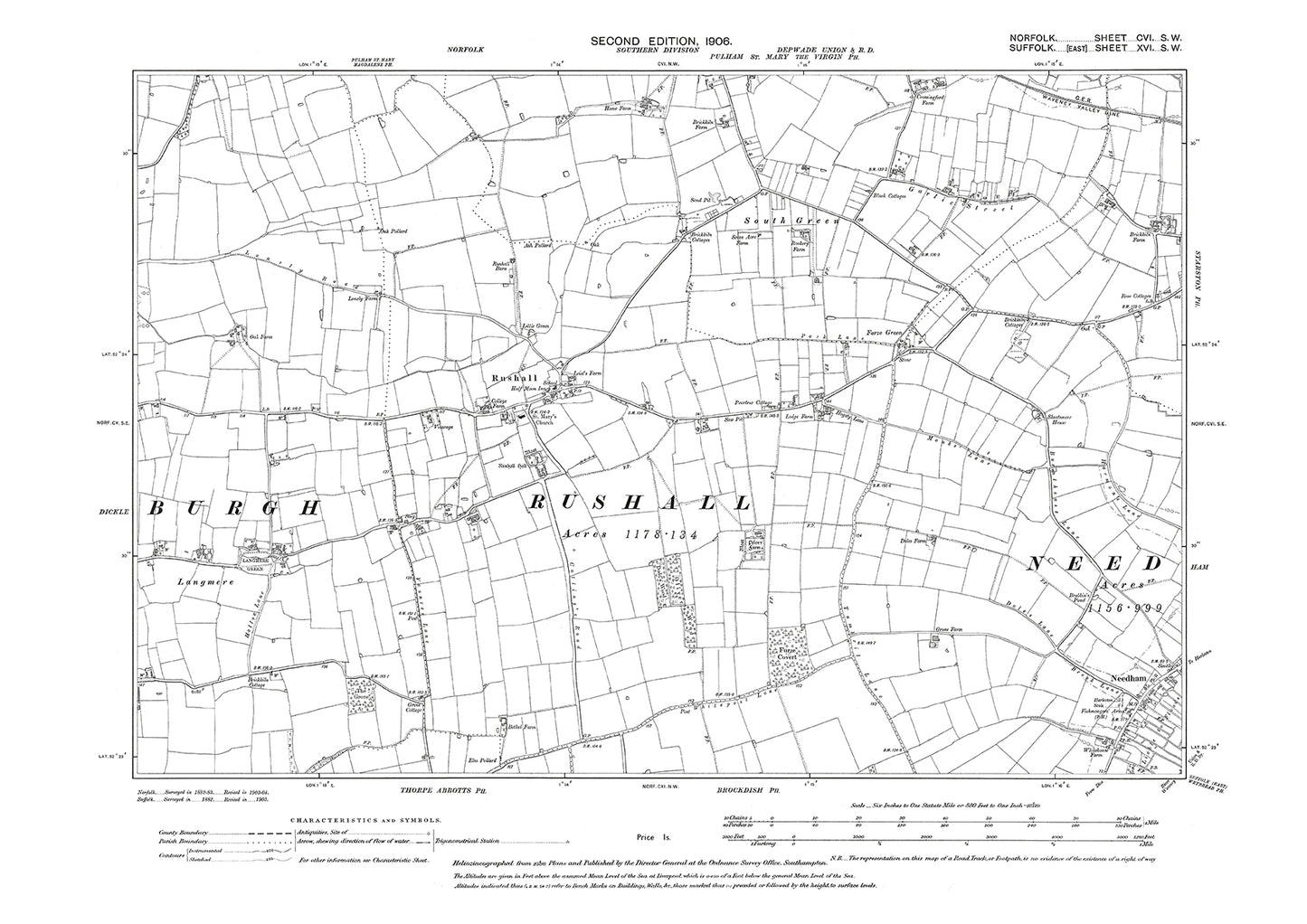 Rushall, Norfolk in 1906: 106SW