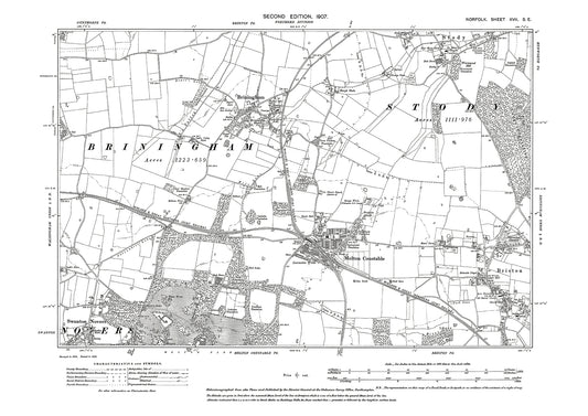 Briningham, Melton Constable, Briston, Norfolk in 1907: 17SE