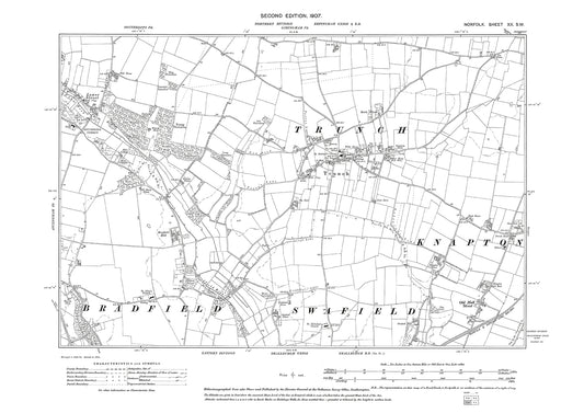 Trunch, Bradfield, Knapton, Norfolk in 1907: 20SW