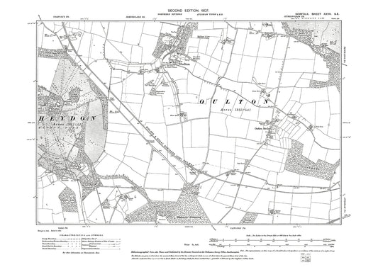 Oulton, Heydon, Norfolk in 1907: 27SE