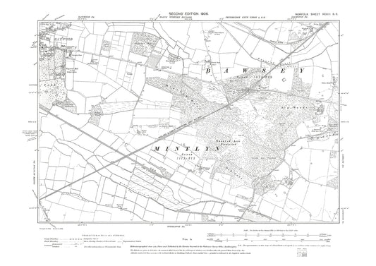 Gaywood, Bawsey, Norfolk in 1906: 33SE