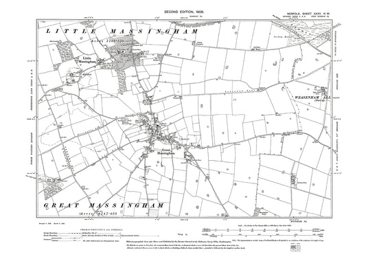 Great Massingham, Little Massingham, Norfolk in 1906: 35NW