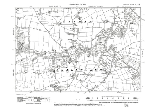 Dilham, Smallburgh, Norfolk in 1907: 40NE