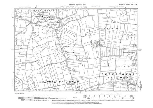 Terrington St John, Walpole St Peter, Tilney, Norfolk in 1906: 44NW