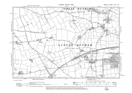 Dunham, Norfolk in 1906: 47SE