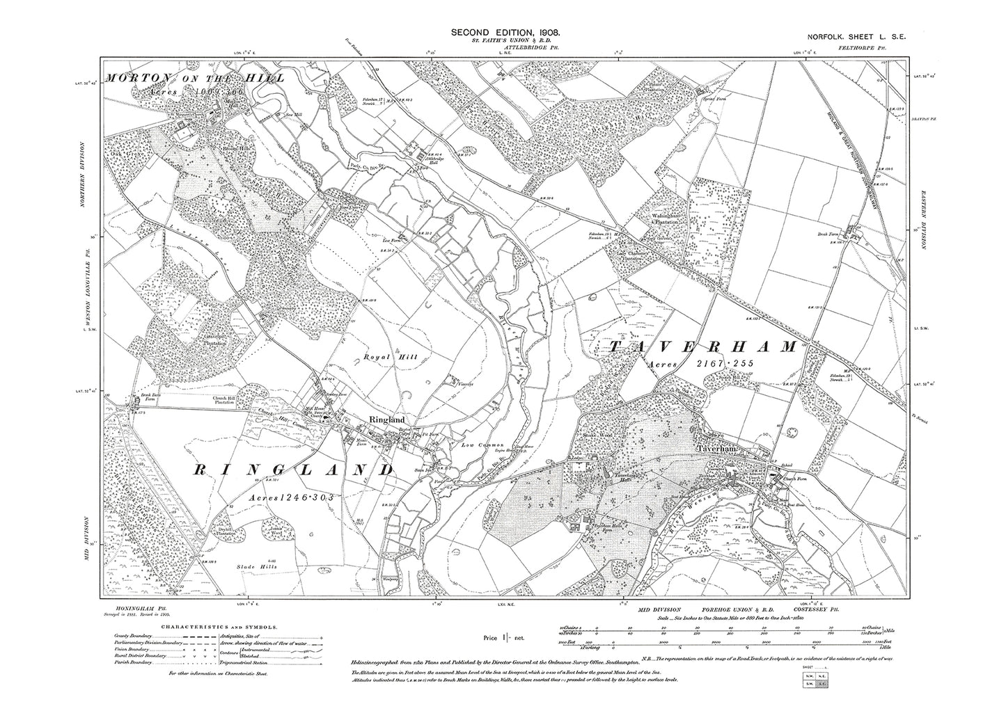 Ringland, Taverham, Morton Hall, Norfolk in 1907: 50SE