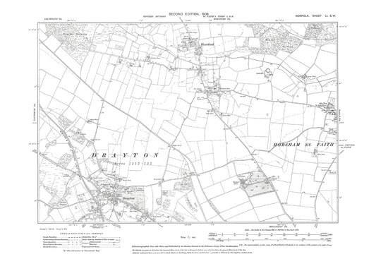 Drayton, Horsford, Horsham St Faith, Norfolk in 1908: 51SW