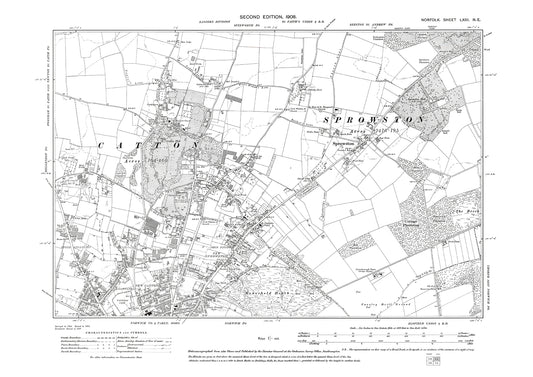 Norwich, Sprowston, Norfolk in 1908: 63NE