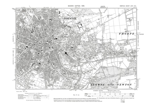 Norwich, Thorpe, Norfolk in 1908: 63SE