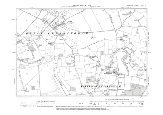 Cressingham, Norfolk in 1906: 71SE