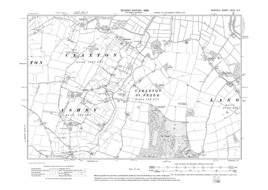 Ashby, Claxton, Thurton, Langley, Norfolk in 1908: 76SE