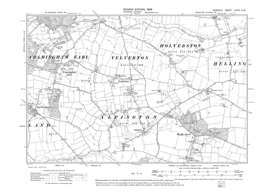 Framingham Earl, Yelverton, Bergh Apton, Norfolk in 1908: 76SW