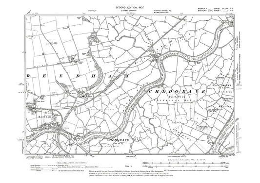 Reedham, Norfolk in 1907: 77SE