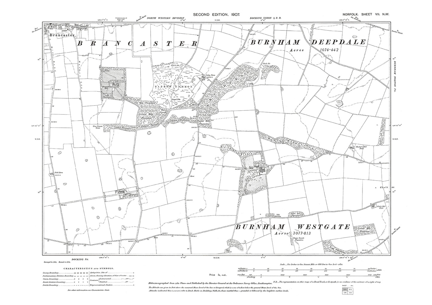 Brancaster, Brancaster Hall, Norfolk in 1907: 7NW