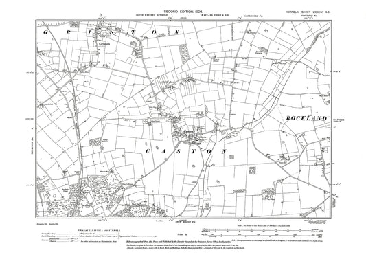 Caston, Griston, Norfolk in 1906: 84NE