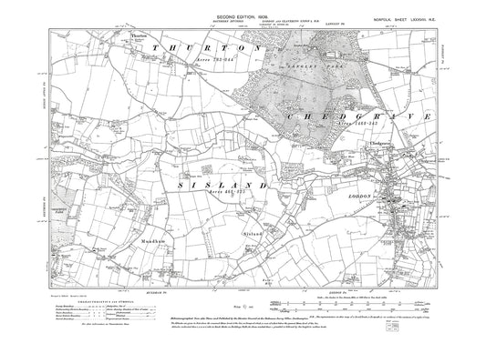 Loddon, Thurton, Sisland, Mundham, Norfolk in 1908: 88NE