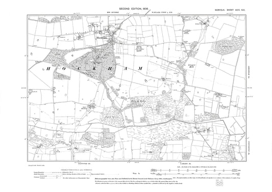 Hockham, Norfolk in 1906: 94NE