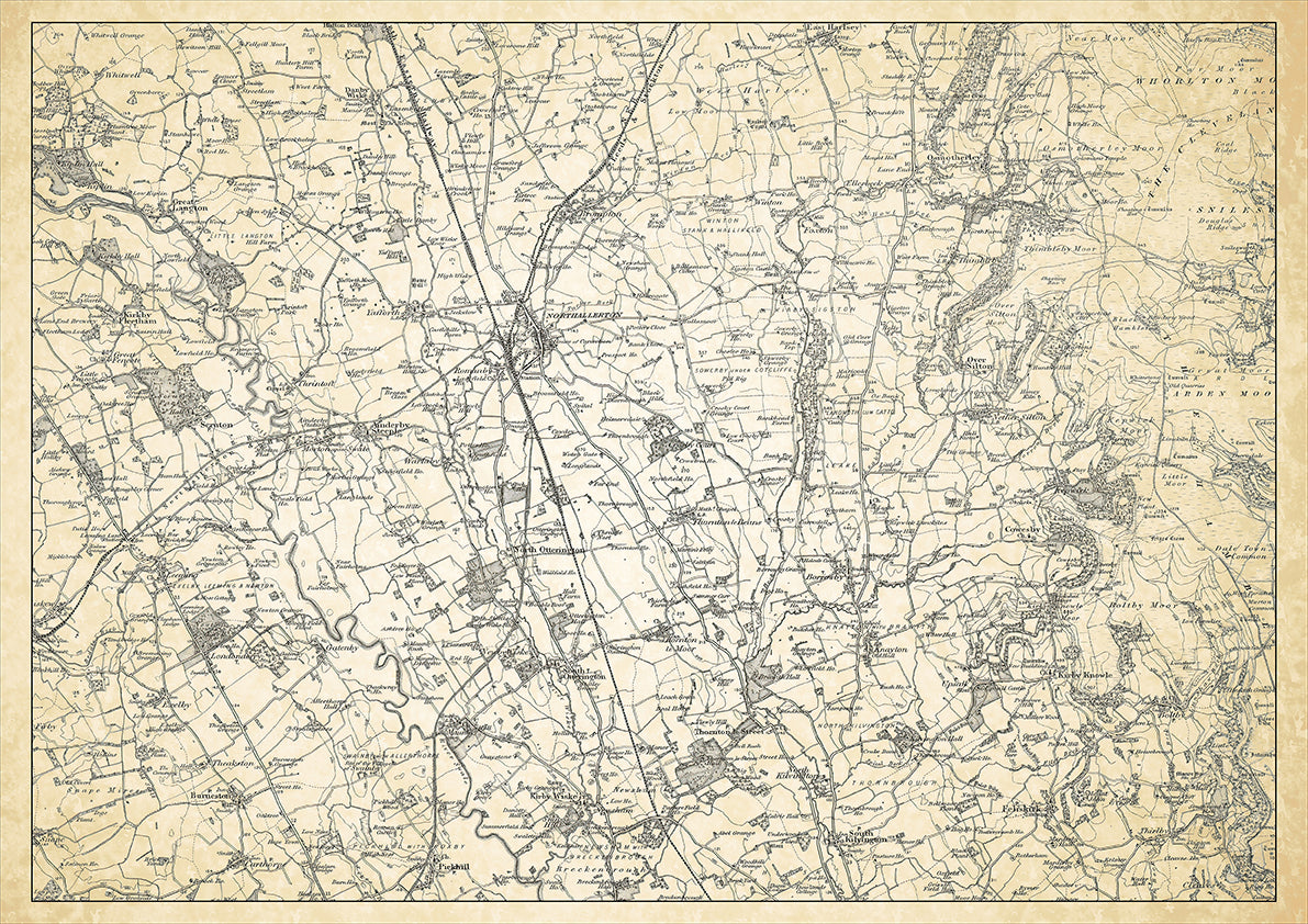 Northallerton in 1898, showing the town and the surrounding area