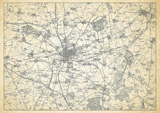 Northampton in 1898, showing the town and the surrounding area