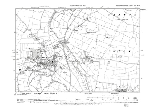 Oundle, Ashton, Polebrook (north), Northamptonshire in 1901: 19NW