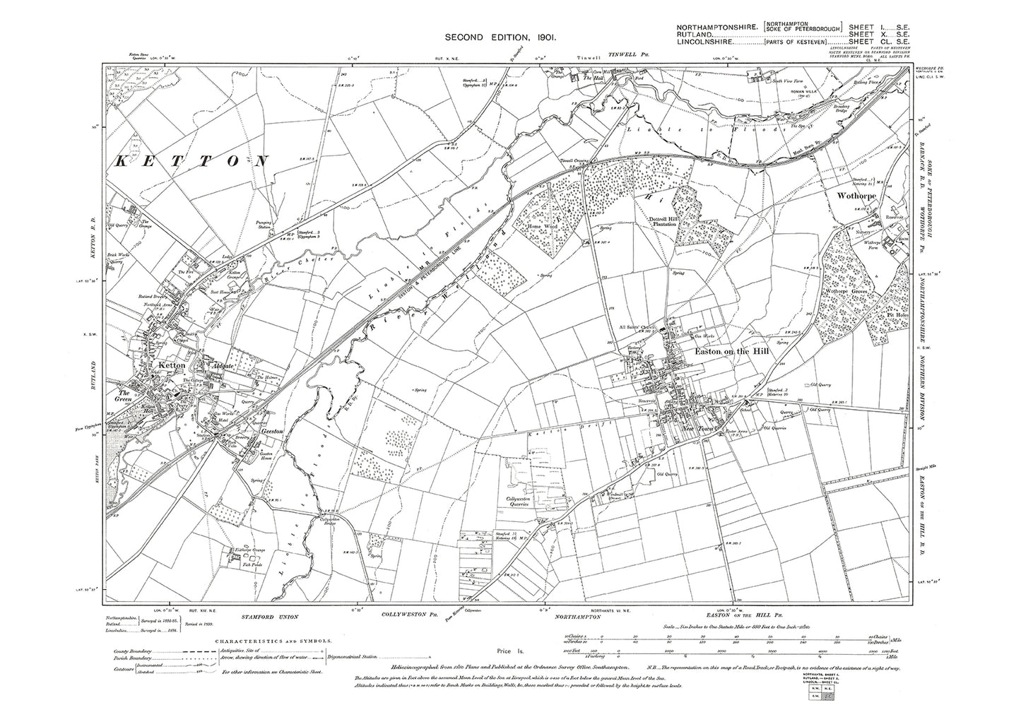 Easton on the Hill, Northamptonshire in 1901: 1SE