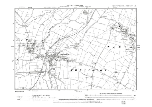 Thrapston, Titchmarsh, Islip, Northamptonshire in 1901: 26SE