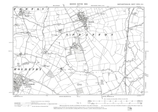 Spratton, Holdenby, Teeton, Northamptonshire in 1900: 37NE