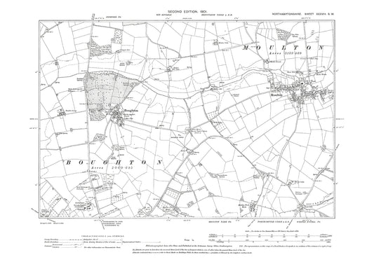 Moulton, Boughton, Northamptonshire in 1901: 38SW