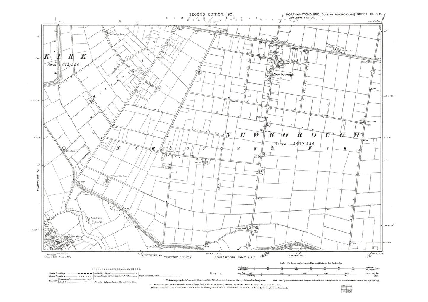 Newborough, Werrington (northeast), Northamptonshire in 1901: 3SE