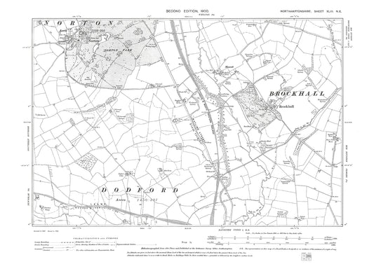 Brockhall, Norton, Northamptonshire in 1900: 43NE