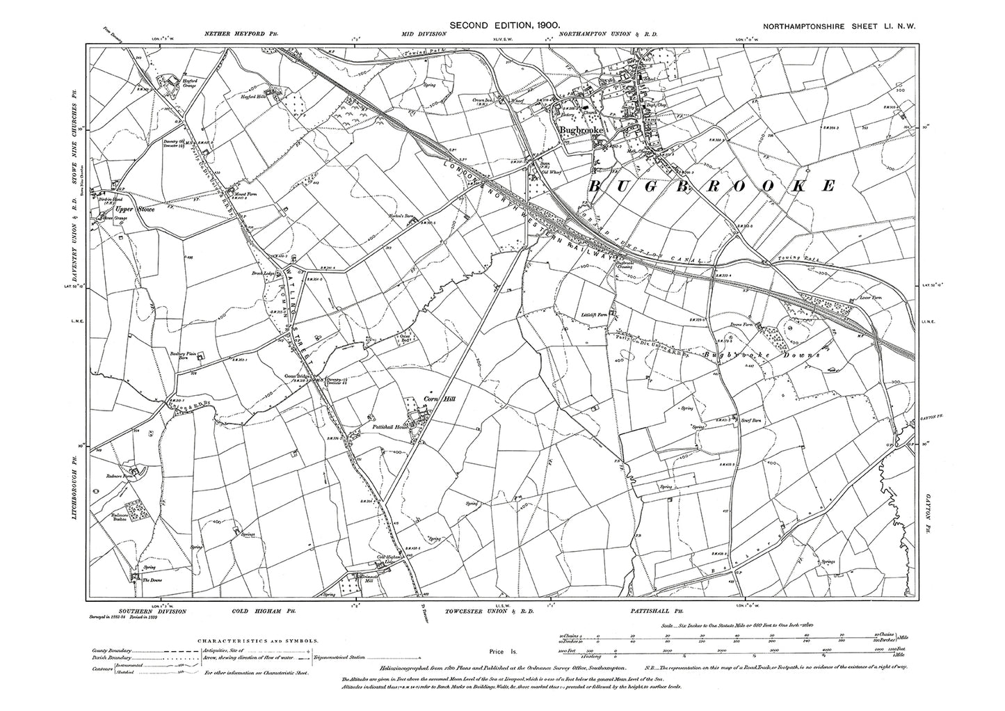 Bugbrooke, Northamptonshire in 1900: 51NW