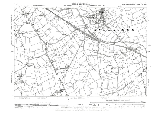 Bugbrooke, Northamptonshire in 1900: 51NW