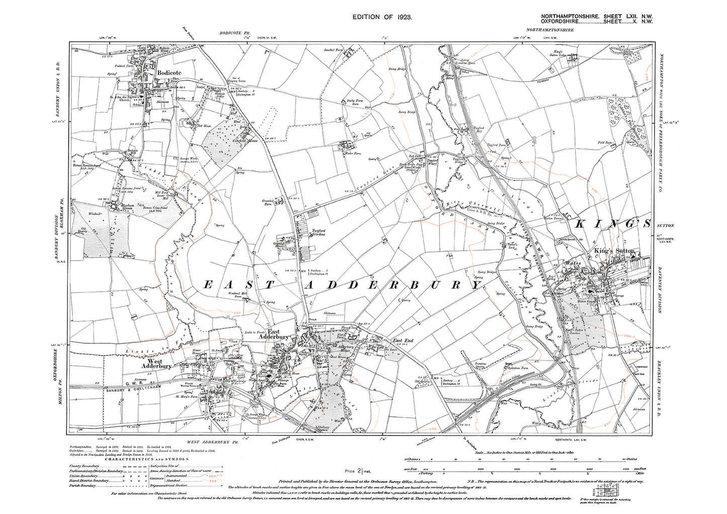 King's Sutton, Northamptonshire in 1923: 62NW