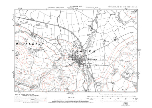 Wooler, Humbleton, Northumberland in 1925: 16SW