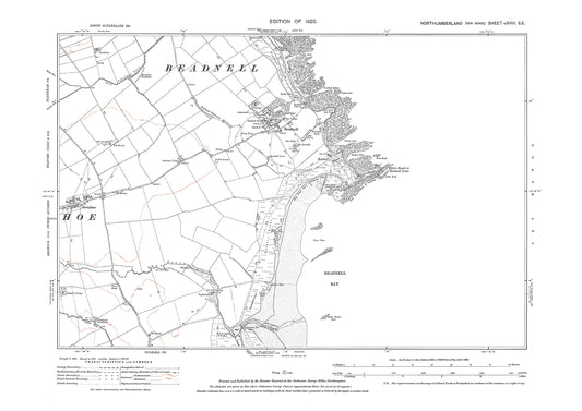 Beadnell, Swinhoe, Northumberland in 1925: 18SE