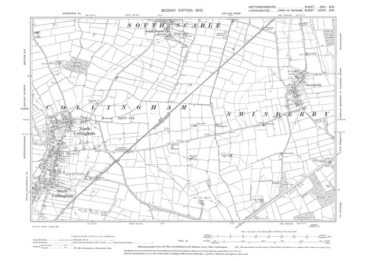 Collingham, South Scarle (south), old map Nottinghamshire 1900: 26SW