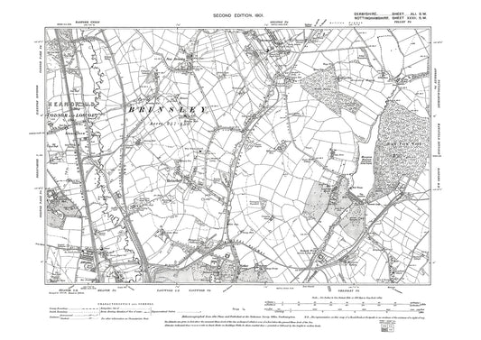 Brinsley, old map Nottinghamshire 1901: 32SW