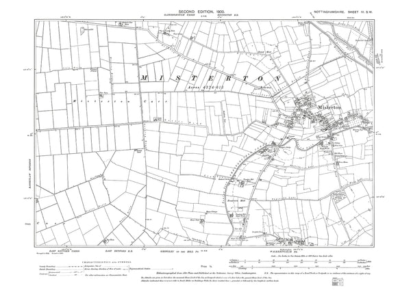 Misterton, Walkeringham (north), old map Nottinghamshire 1900: 4SW ...