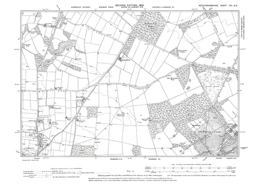 Worksop (north), old map Nottinghamshire 1899: 8SE