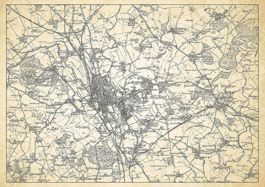 Oxford in 1898, showing the town and the surrounding area