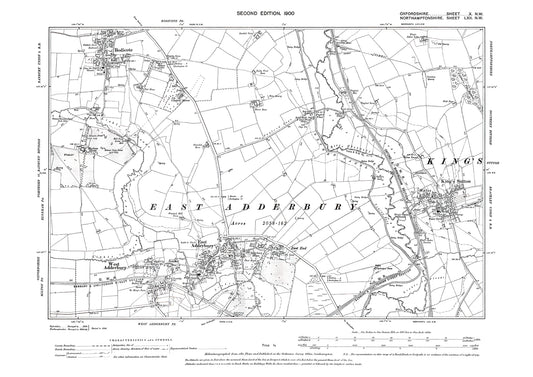 East Adderbury, Bodicote (south), Oxfordshire in 1900: 10NW